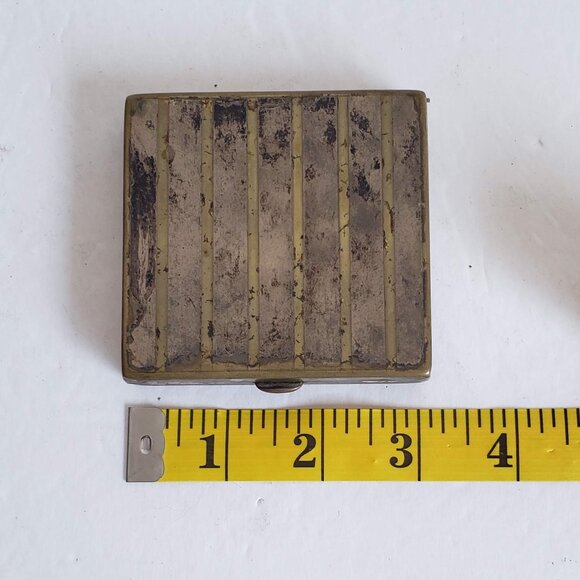Vintage Antique PORTE CIGARETTE Holder Case Compact Square with Mirror - Picture 9 of 11